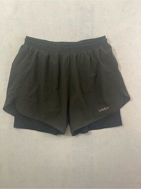 Men’s Lixada Olive Green Athletic Shorts with Inner Liner size XL